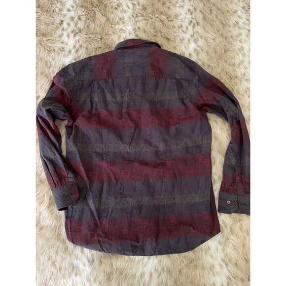 Visconti Men's Long Sleeve Floral Shirt - Size L - Red & Grey - Button-Up casual - Picture 2 of 6
